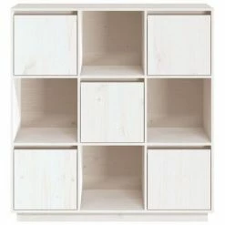 VidaXL Buffet Blanc 110,5x35x117 cm Bois massif de pin -Buffets & bahuts Soldes image 3 814370