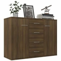 VidaXL Buffet Chêne marron 88x30x65 cm Bois d'ingénierie -Buffets & bahuts Soldes image 3 815371