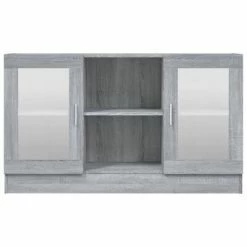 VidaXL Armoire à vitrine Sonoma gris 120x30,5x70 cm Bois d'ingénierie -Buffets & bahuts Soldes image 3 815628