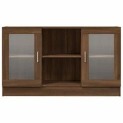 VidaXL Armoire à vitrine Chêne marron 120x30,5x70 cm Bois d'ingénierie -Buffets & bahuts Soldes image 3 815629