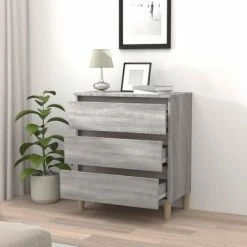 VidaXL Buffet Sonoma gris 60x35x69 cm Bois d'ingénierie -Buffets & bahuts Soldes image 3 815805