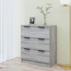 VidaXL Buffet Sonoma gris 60x30x70 cm Bois d'ingénierie -Buffets & bahuts Soldes image 3 816986
