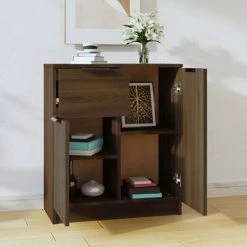 VidaXL Buffet Chêne marron 60x30x70 cm Bois d'ingénierie -Buffets & bahuts Soldes image 3 816999