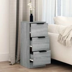 VidaXL Buffet Sonoma gris 30x30x70 cm Bois d'ingénierie -Buffets & bahuts Soldes image 3 817014