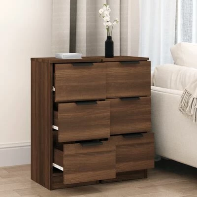VidaXL Buffets 2 pcs Chêne marron 30x30x70 cm Bois d'ingénierie 3 VidaXL Buffets 2 pcs Chêne marron 30x30x70 cm Bois d'ingénierie – Image 3