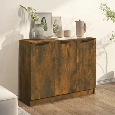 VidaXL Buffet Chêne fumé 90,5x30x70 cm Bois d'ingénierie 3 VidaXL Buffet Chêne fumé 90,5x30x70 cm Bois d'ingénierie – Image 3