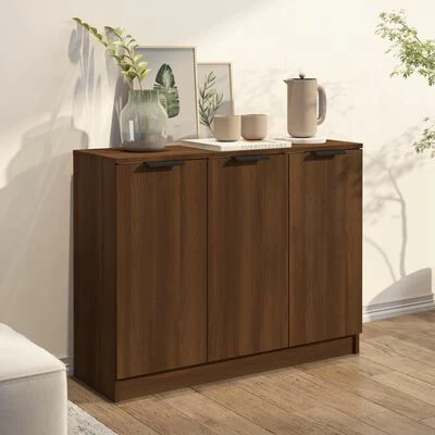 VidaXL Buffet Chêne marron 90,5x30x70 cm Bois d'ingénierie 3 VidaXL Buffet Chêne marron 90,5x30x70 cm Bois d'ingénierie – Image 3