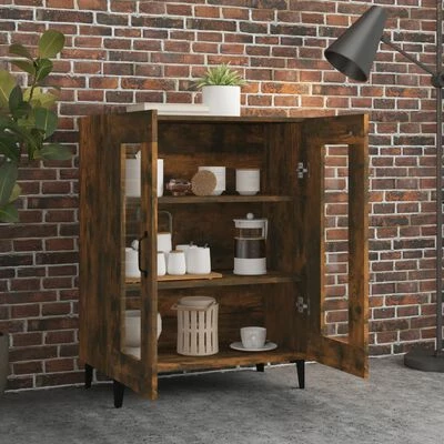 VidaXL Buffet Chêne fumé 69,5x34x90 cm Bois d'ingénierie 3 VidaXL Buffet Chêne fumé 69,5x34x90 cm Bois d'ingénierie – Image 3