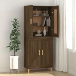 VidaXL Buffet Chêne marron 69,5x34x90 cm Bois d'ingénierie -Buffets & bahuts Soldes image 3 817341