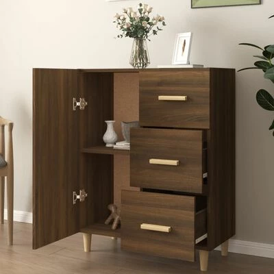 VidaXL Buffet Chêne marron 69,5x34x90 cm Bois d'ingénierie 3 VidaXL Buffet Chêne marron 69,5x34x90 cm Bois d'ingénierie – Image 3