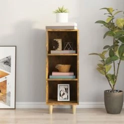 VidaXL Buffet Chêne fumé 34,5x32,5x90 cm Bois d'ingénierie -Buffets & bahuts Soldes image 3 817420