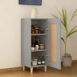 VidaXL Buffet Sonoma gris 34,5x34x90 cm Bois d'ingénierie -Buffets & bahuts Soldes image 3 817433