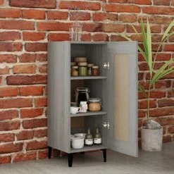 VidaXL Buffet Sonoma gris 34,5x34x90 cm Bois d'ingénierie -Buffets & bahuts Soldes image 3 817436