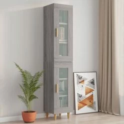 VidaXL Armoire murale suspendue Sonoma gris 34,5x34x90 cm -Buffets & bahuts Soldes image 3 817445