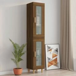 VidaXL Armoire murale suspendue Chêne marron 34,5x34x90 cm -Buffets & bahuts Soldes image 3 817446