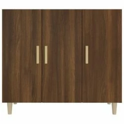 VidaXL Buffet Chêne marron 90x34x80 cm Bois d'ingénierie -Buffets & bahuts Soldes image 3 817461