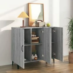 VidaXL Buffet Sonoma gris 90x34x80 cm Bois d'ingénierie -Buffets & bahuts Soldes image 3 817463
