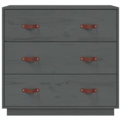 VidaXL Buffet Gris 80x40x75 cm Bois massif de pin -Buffets & bahuts Soldes image 3 820109