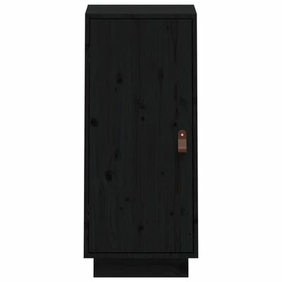 VidaXL Buffet Noir 34x40x75 cm Bois massif de pin 3 VidaXL Buffet Noir 34x40x75 cm Bois massif de pin – Image 3