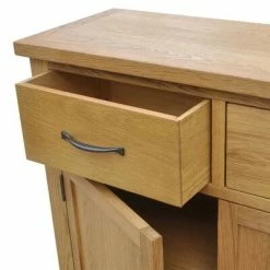 VidaXL Buffet 90 x 33,5 x 83 cm Bois de chêne massif -Buffets & bahuts Soldes image 4 242744