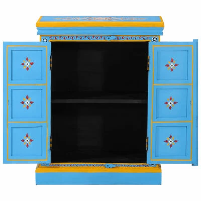 VidaXL Buffet Bois massif de manguier Peinture manuelle turquoise 4 VidaXL Buffet Bois massif de manguier Peinture manuelle turquoise – Image 4