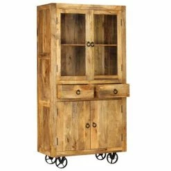 VidaXL Buffet Bois de manguier massif 95 x 45 x 185 cm 9 VidaXL Buffet Bois de manguier massif 95 x 45 x 185 cm -Buffets & bahuts Soldes image 4 246328