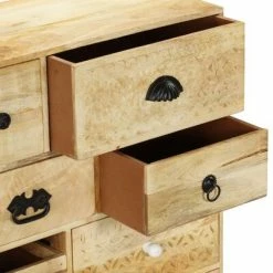 VidaXL Coffre à tiroirs 60x30x75 cm Bois solide de manguier -Buffets & bahuts Soldes image 4 247579