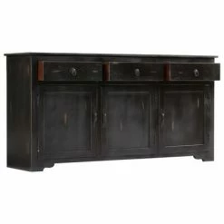 VidaXL Buffet Noir 160 x 40 x 80 cm Bois de manguier massif -Buffets & bahuts Soldes image 4 247664