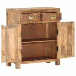 VidaXL Buffet 65 x 30 x 75 cm Bois de manguier massif brut -Buffets & bahuts Soldes image 4 247735