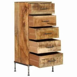 VidaXL Coffre à tiroirs 45 x 35 x 106 cm Bois de manguier massif -Buffets & bahuts Soldes image 4 247806