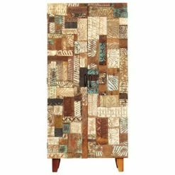 VidaXL Buffet sculpté à la main 85x45x180 cm Bois récupération solide -Buffets & bahuts Soldes image 4 247908