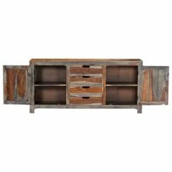 VidaXL Buffet Gris 160 x 40 x 75 cm Bois de Sesham massif -Buffets & bahuts Soldes image 4 247983