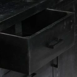 VidaXL Buffet Noir 147x40x80 cm Bois de manguier massif -Buffets & bahuts Soldes image 4 247988