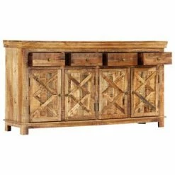 VidaXL Buffet avec 4 tiroirs 160 x 40 x 85 cm Bois massif de manguier -Buffets & bahuts Soldes image 4 248106