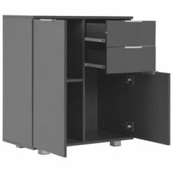 VidaXL Buffet Gris brillant 71 x 35 x 76 cm Aggloméré -Buffets & bahuts Soldes image 4 283717