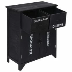 VidaXL Armoire latérale Noir 60x30x75 cm Bois de Paulownia -Buffets & bahuts Soldes image 4 284106