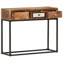 VidaXL Table console Doré 90x30x75 cm Bois de récupération massif -Buffets & bahuts Soldes image 4 286511