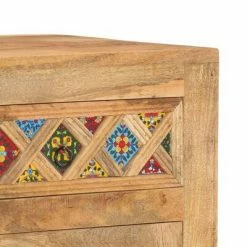 VidaXL Buffet avec carreaux de céramique 140x40x80 cm Bois de manguier -Buffets & bahuts Soldes image 4 287899