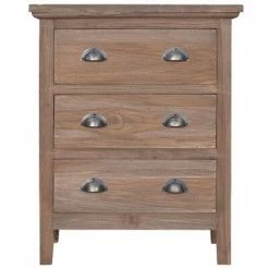 VidaXL Buffet avec 3 tiroirs 60x30x75 cm Bois de teck massif -Buffets & bahuts Soldes image 4 288293