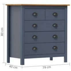VidaXL Buffet Hill Range Gris 79x40x80 cm Bois de pin solide -Buffets & bahuts Soldes image 4 288917