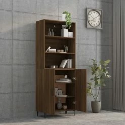 VidaXL Buffet haut Chêne marron Bois d'ingénierie -Buffets & bahuts Soldes image 4 3115115