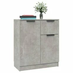 VidaXL Buffets 2 pcs Gris béton 60x30x70 cm Bois d'ingénierie -Buffets & bahuts Soldes image 4 3115815
