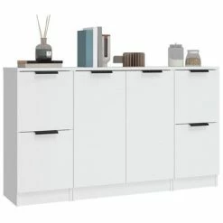 VidaXL Buffets 3 pcs Blanc Bois d'ingénierie -Buffets & bahuts Soldes image 4 3115844