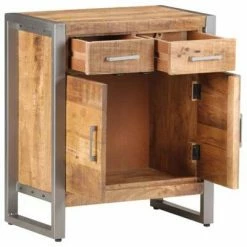 VidaXL Buffet 60x35x72 cm Bois de manguier brut -Buffets & bahuts Soldes image 4 323487