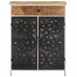VidaXL Buffet 60x35x75 cm Bois de manguier brut et fer -Buffets & bahuts Soldes image 4 323736