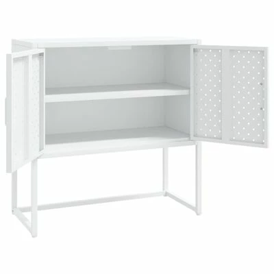 VidaXL Buffet Blanc 75x35x75 cm Acier 4 VidaXL Buffet Blanc 75x35x75 cm Acier – Image 4