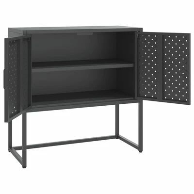 VidaXL Buffet Anthracite 75x35x75 cm Acier 4 VidaXL Buffet Anthracite 75x35x75 cm Acier – Image 4