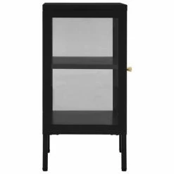 VidaXL Buffet Noir 38x35x70 cm Acier et verre -Buffets & bahuts Soldes image 4 336061