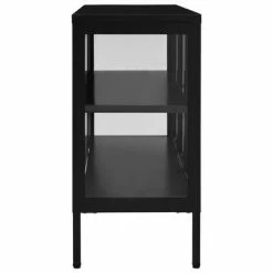 VidaXL Buffet Noir 105x35x70 cm Acier et verre -Buffets & bahuts Soldes image 4 336067