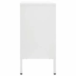 VidaXL Buffet Blanc 105x35x70 cm Acier et verre trempé -Buffets & bahuts Soldes image 4 336077